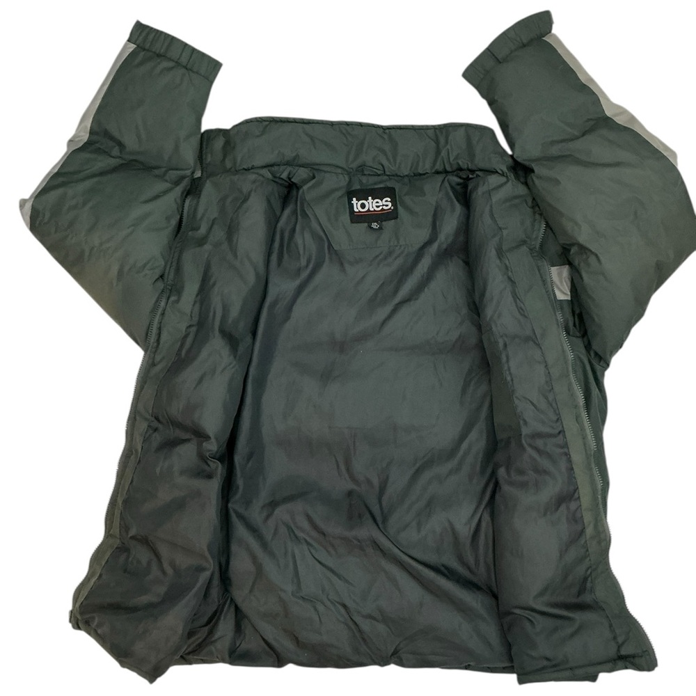 Totes Men’s Puffer Storm Jacket Winter Zip Up Coat Insulated Green Gray 2XL - Picture 12 of 16